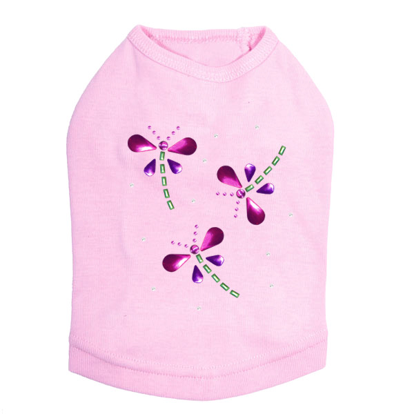 Pink & Purple Nailhead Butterflies dog tank for small and large dogs.