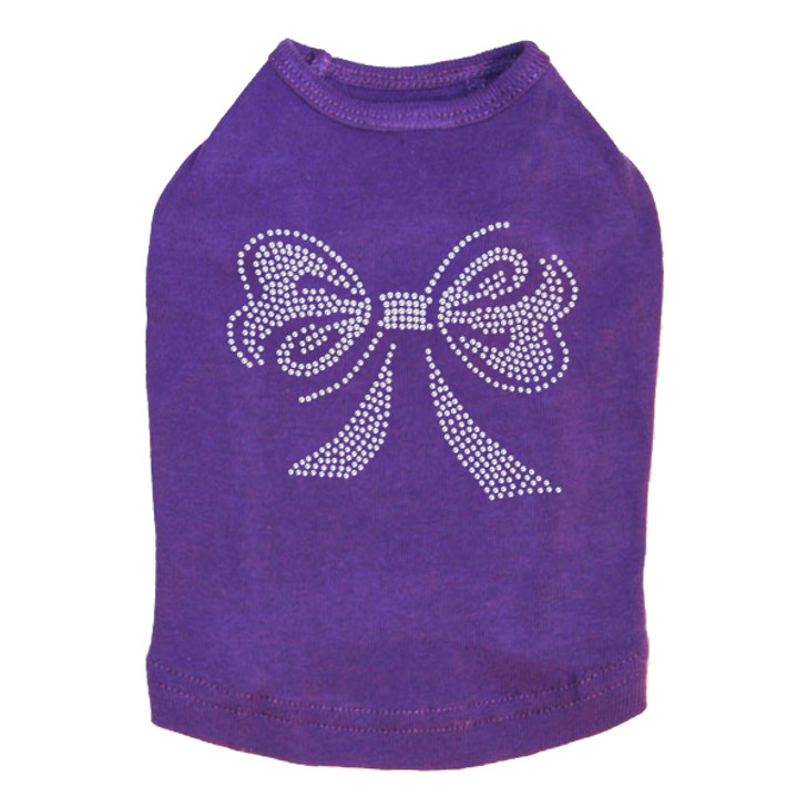 Bow - Rhinestones dog tank for large and small dogs.