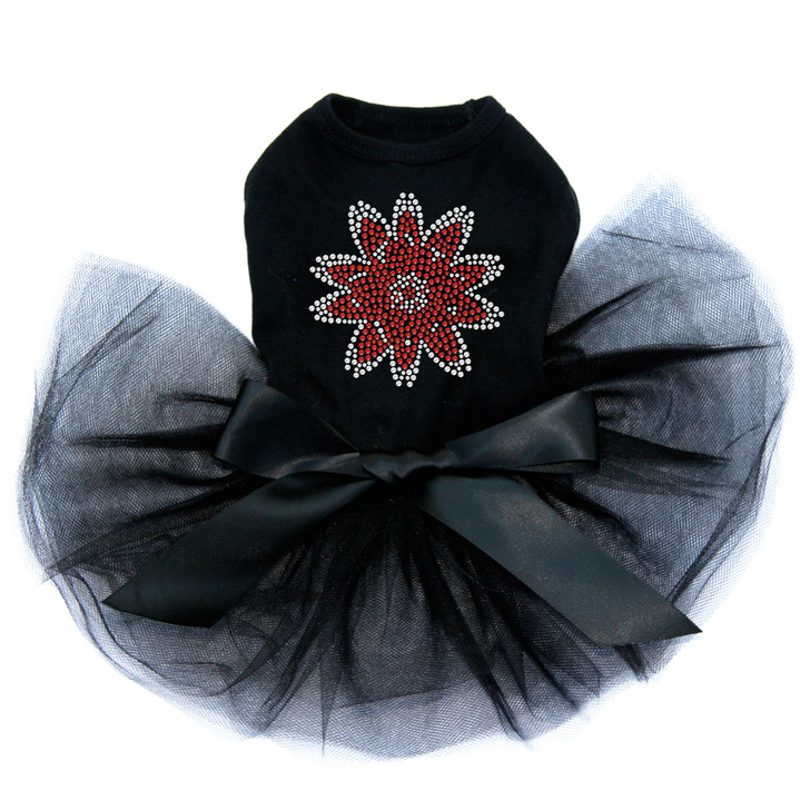 Red Rhinestone Flower dog tutu for large and small dogs.