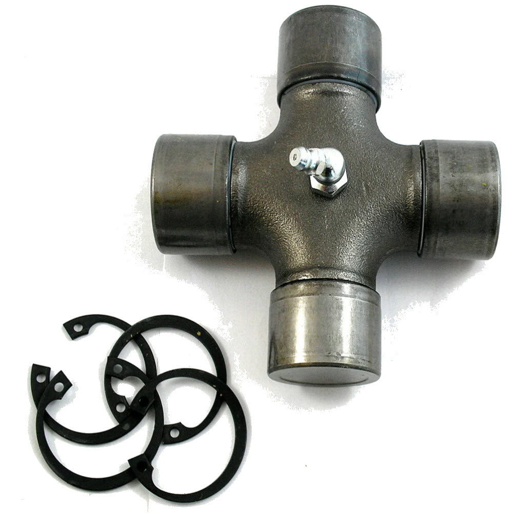 PTO Cross #1- Cross/Bearing Kit

Eurocardan Series 1 PTO Shafts with 45 degree grease zerk in center of cross.

Fits Eurocardan and many other Series 1 fertilizer spreader PTO shafts.

Specifications

Cap diameter: 22 mm
Cross height: 54 mm
External snap rings
Rotating bearings

Fits:

BushHog# 51A2498 / R64727BH

Case/IH # W2006154DS

Comer # 180.011.130

Eurocardan # 1001020
