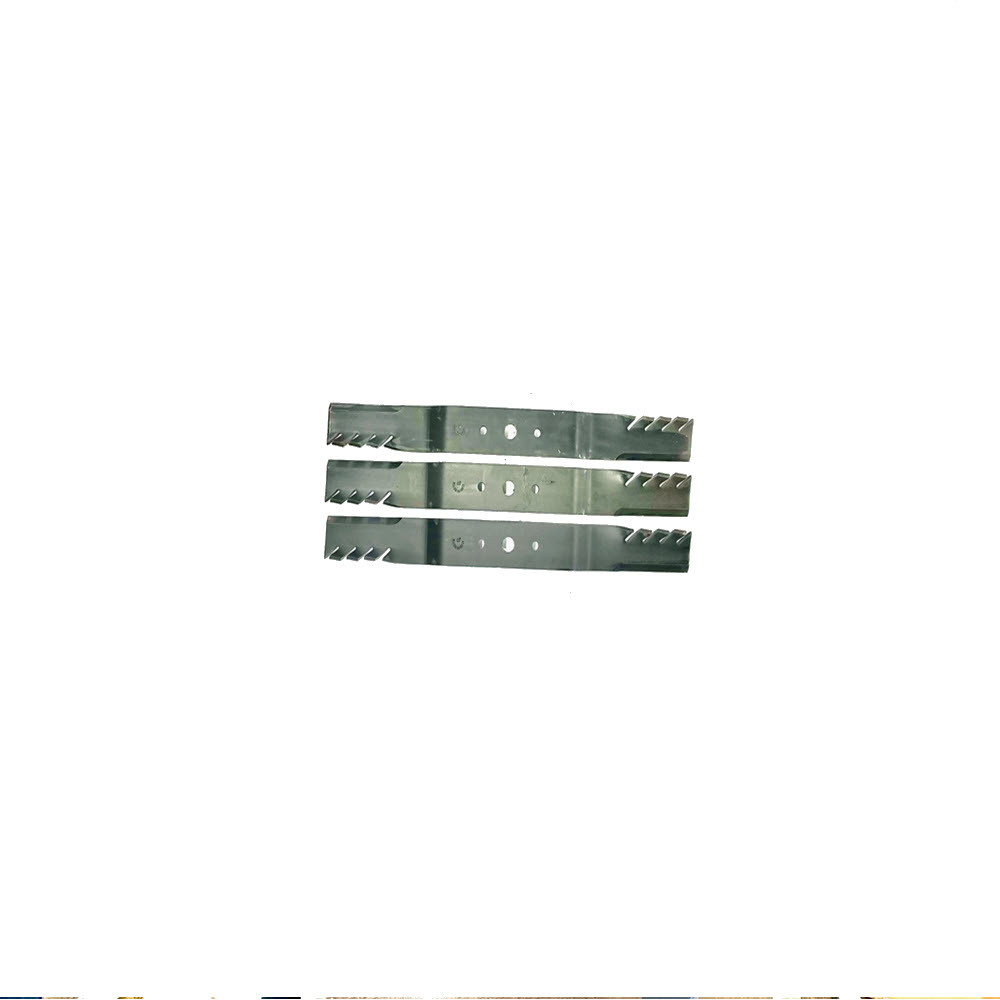 Set of 3 - 72" Mulching Blades

Length: 24 5/16" (618 mm)
Width: 2 3/8" (60 mm)
Thickness: 1/4" (6 mm)
Center Hole Diameter: 3/4" (19 mm)
Outer Hole Diameter: 7/16" (10.5 mm)
Hole Spacing: 1 13/16" (46 mm)

Fits:

Sicma Models FA1800 Grooming Mowers

First Choice Models GM30-72 Grooming Mowers

Phoenix Models M72 Grooming Mowers

FarmTrac Models GMR-72 Grooming Mowers

Farm-Maxx Models FMR-72 Grooming Mowers

RhinoAg® Models FA613 Grooming Mowers

Replaces:

Alamo/Rhino® #00788451
