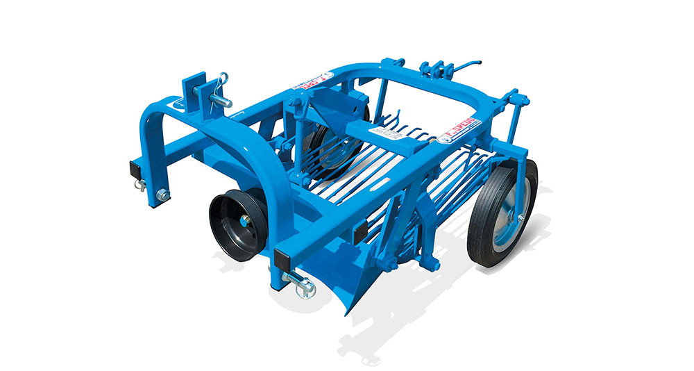 Farm-Maxx Model CPP-T Single Row Potato Harvester 
PTO Powered Potato Digger-Designed for tractors up to 25 HP!

A "MUST HAVE" for the organic potato grower, small producer, and serious gardener alike.

Perfect for the small producer, the CPP-T Single Row Potator Harvestor is a reliable and inexpensive way to get your potato crop out of the field. Optimimized for use behind smaller tractors, this unit gently extracts your potatoes from the ground without bruising.

The Potato Harvester features a hardened vibrating digging plowshare with adjustable digging depth that conveys the potatoes and soil onto a vibrating sieve grid. This separates the potatoes from the soil and deposits them in an easy to access single cut row.