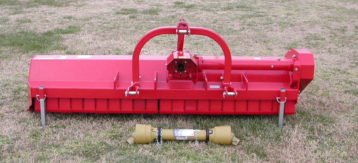 69" Farm-Maxx 3-Point Tractor Heavy Duty Flail Mower Model FFM-175
Mechanical Shift, W/Hammers, Rack Cover, Roller, Skids

The Farm-Maxx FFM series is suitable for tractors from 35 horsepower to 70 horsepower with a category 1-2 hitch. It utilizes a wide working width (up to 86-inch reach) and has multi-purpose capability allowing it to mow grass and brush (1.5-inch thickness) by means of flails or hammers. Hydraulic side shift, rear roller, and rakes standard.