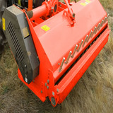 69" Farm-Maxx 3-Point Tractor Heavy Duty Flail Mower Model FFM-175H
Hydraulic Shift, W/Hammers, Rack Cover, Roller, Skids

The Farm-Maxx Flail Mower (FFM) was specifically designed to cut grass that is too heavy for ordinary mowers. It is ideal for providing a rough cut to taller grass where loose debris may be an issue, such as on roadsides.

The FFM’s design includes a rotating horizontal drum with sharp and durable flails. If a flail comes into contact with something solid, it will simply bounce off and bypass that particular object. In contrast, rotary mowers can grab small objects and eject them from the mower deck. This unique feature makes the FFM the perfect choice for areas where flying debris could cause damage.

In addition, it is also effective for managing weeds and preventing their unwanted growth. Another great use for it is mulching vineyards and orchard pruning. Its hydraulic feature allows it to reach areas of the ground where cutting grass is a challenge. The FFM is compatible with tractors ranging from 35 to 60 HP. It utilizes a wide working width (up to 86-inch reach) and has multi-purpose capability allowing it to mow grass and brush (1.5-inch thickness) by means of flails or hammers. Hydraulic side shift, rear roller, and rakes standard.

Standard Features:
69 inch working width
Rated for 30-60 HP
Hydraulic Side Shift included
24 - Hammer style blades included
Adjustable skid shoes included
Overrunning Driveline included
Series 5 PTO shaft included
Rear roller included
External setting of the belts
Rear rakers

*Some Assembly Required 
*Images are representative but may vary from actual product