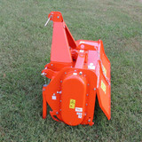 Heavy duty gearbox and PTO connection on Farm-Maxx FTC-40 sub compact 3 point rotary tiller