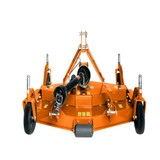 Farm-Maxx FMR-48 48 inch 3 point tractor grooming mower rear view showing rear discharge deck and anti-scalp wheels