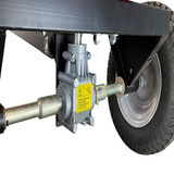 Farm-Maxx PTP-300 pull type spreader wheel and frame assembly detail