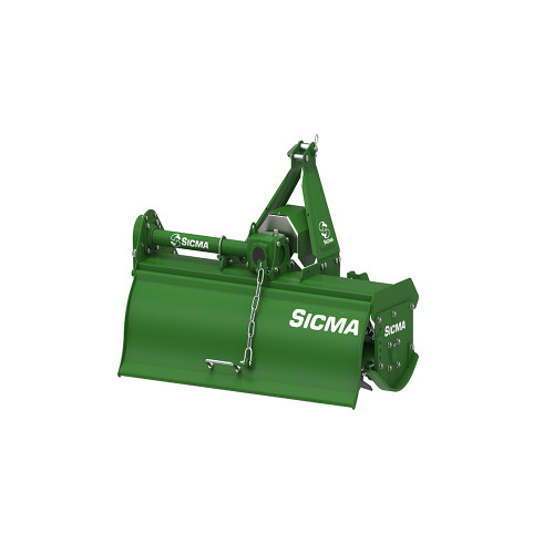 Side Profile of Sicma 47-Inch Chain  Drive Tiller with Dimensions – Fits Category 1 Tractors with 25-50 HP