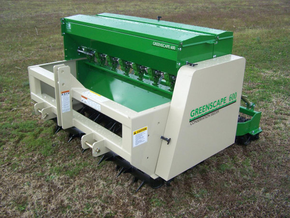 Greenscape Conservation Seeders

The Greenscape Conservation Seeders effectively prepares the soil, drops and lightly covers the seed and firmly presses the soil for a perfectly prepared seedbed. It is designed to achieve a perfect pattern across the working width of the machine; no row effect as with drills of knife type overseeders.

The Greenscape Seeders will seed into all conditions, including primary sedding into prepared ground or overseeding into existing vegetation. It is ground driven and has no PTO shafts or gearboxes. It requires only a 35 horsepower tractor to operate.