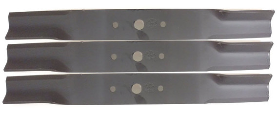 Set of 3 Blades for 60" Grooming Mower.

Overall Length: 20" (508mm)
Width: 2-5/16"
Thickness: .240" (6.096mm)
Center Mounting Hole: 3/4" (19.05mm)
Lift: Approximately 1-5/32" (28mm)

Fits:

Sicma/Phoenix/Farm-Maxx/First Choice Model 60" Grooming Mowers

Replaces:

Sicma/Phoenix/Farm-Maxx/WAC #5812702

Kioti® # KM-5812702

First Choice # BGM-022

Alamo® # 00788448

FarmTrac # FAM16001

Will not fit Kioti mowers made in Korea

Made in Italy of High Quality Boron Steel for Long Life