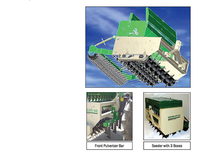 Greenscape Seeder with Pulverizer and 3 Seed Boxes