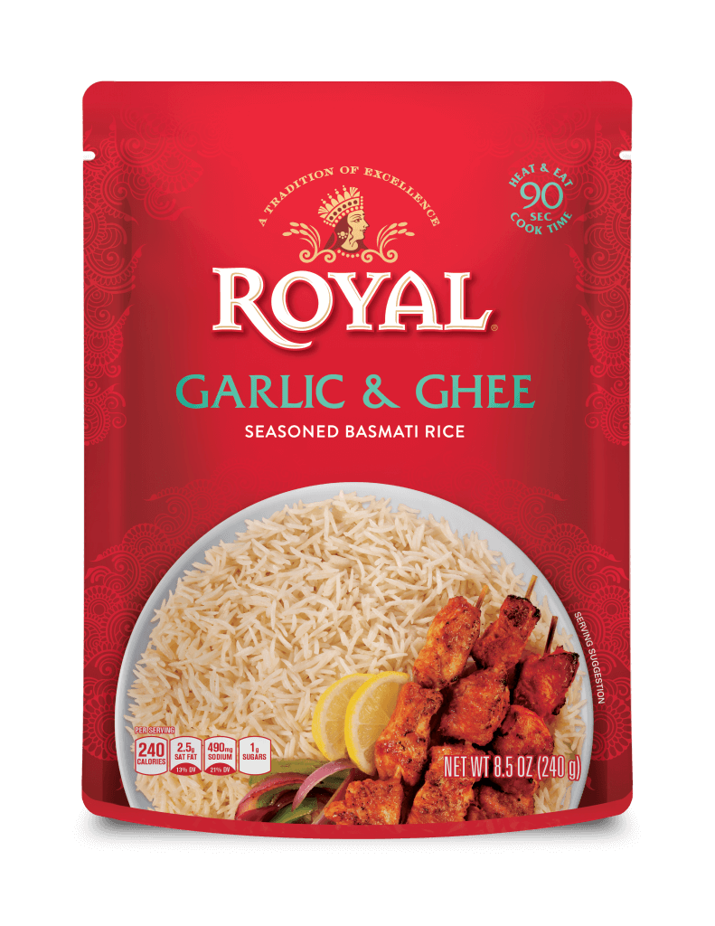 Royal® 8.5 oz. Garlic & Ghee Seasoned Basmati Rice | Kitch'n