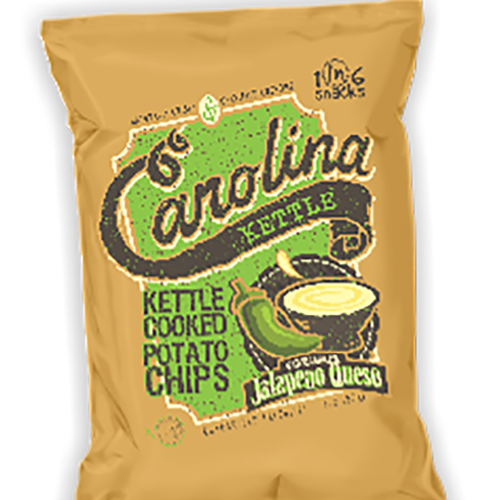 Carolina Kettle 2 oz. Jalapeno Queso Kettle Cooked Potato Chips (20 Pack)