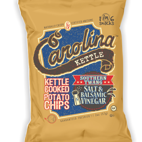 Carolina Kettle 2 oz. Southern Twang Salt & Vinegar Kettle Cooked Potato Chips (20 Pack)