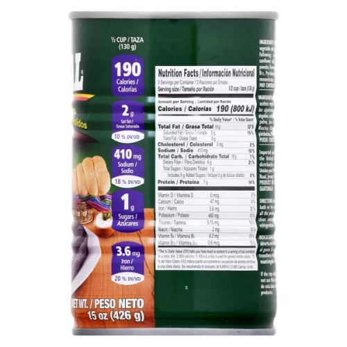 Ducal 15 oz. Refried Black Beans