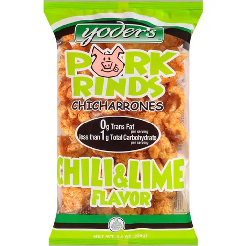 Yoder's 3.5 oz. Chili & Lime Flavor Pork Rinds (12 Pack)