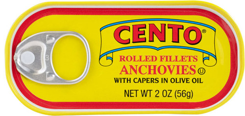 Cento 2 oz. Rolled Fillets of Anchovies