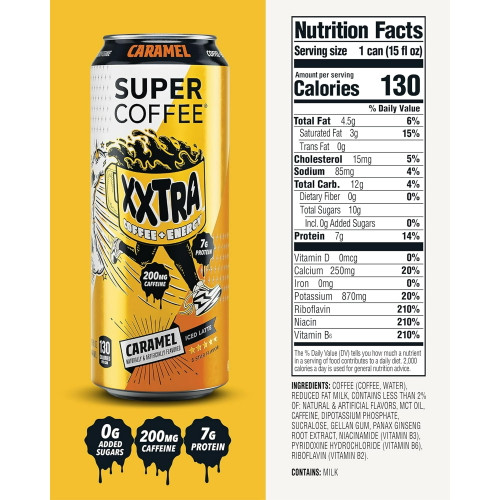 Super Coffee 15 fl. oz. Ready to Drink XXtra Caramel Coffee Iced Latte (6 Pack)