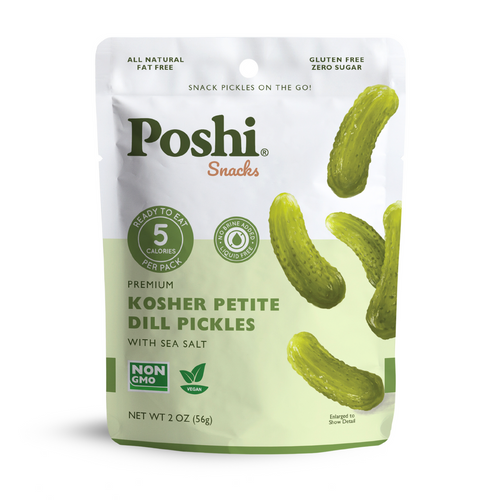 Poshi 2 oz. Kosher Petite Dills with Sea Salt