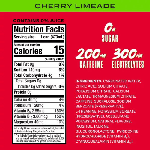 Prime 16 fl. oz. Cherry Limeade Energy Drink