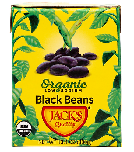 Jack's Quality 13.4 oz. Organic Low Sodium Black Beans