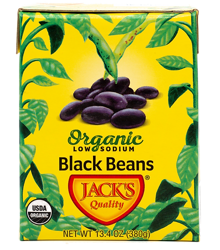 Jack's Quality 13.4 oz. Organic Low Sodium Black Beans