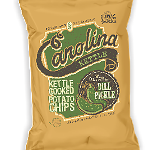 Carolina Kettle 2 oz. Dill Pickle Kettle Cooked Potato Chips (10 Pack)