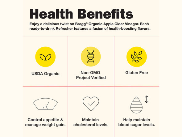 Bragg 16 fl. oz. Organic Apple Cider Vinegar Ginger, Lemon & Honey Drink
