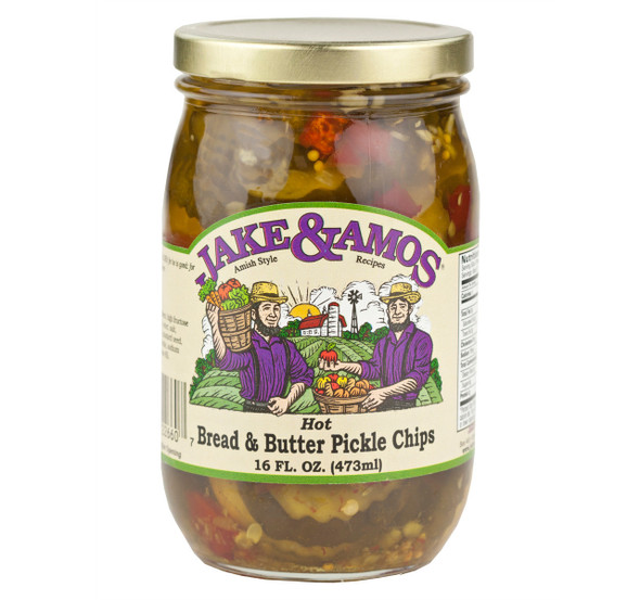 Jake & Amos® 16 oz. Hot Bread & Butter Pickle Chips