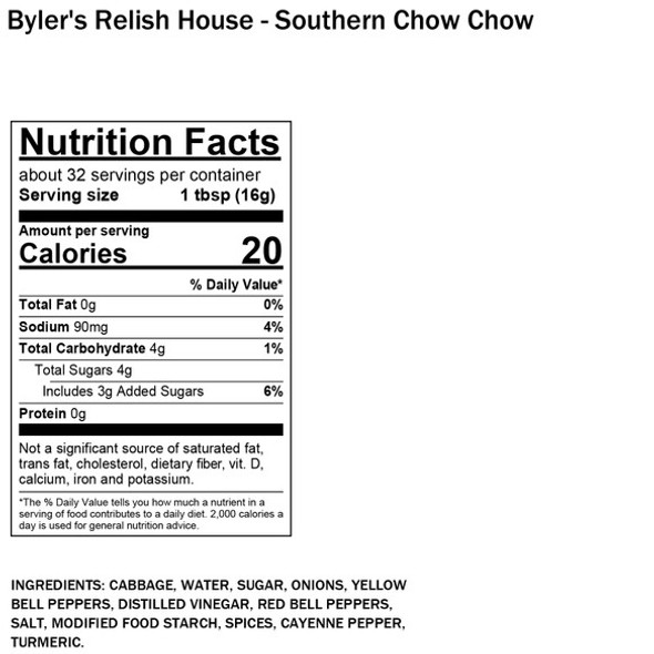 Byler's Relish House 16 oz. Southern Chow Chow