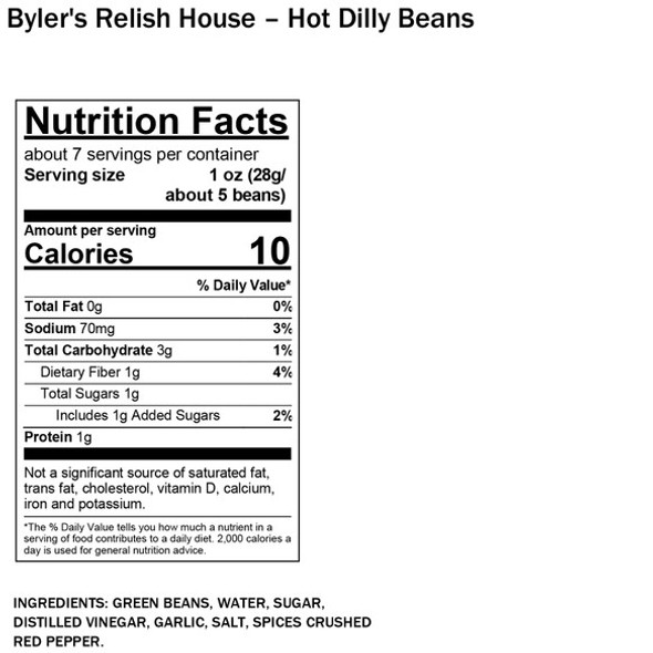 Byler's Relish House 16 oz. Hot Dilly Beans