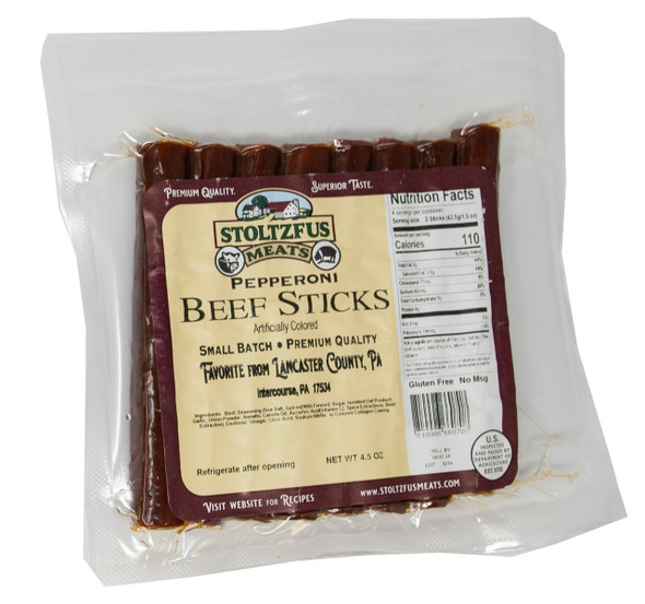 Stoltzfus Meats 4.5 oz. Pepperoni Beef Sticks