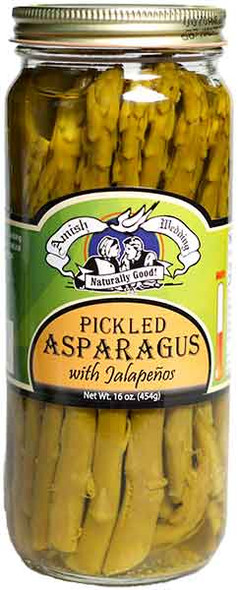 Amish Weddings® 16 oz. Pickled Asparagus with Jalapeño's