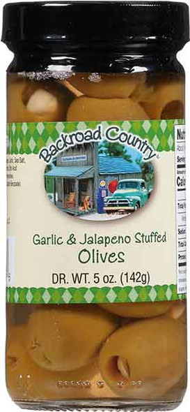 Backroad Country® 5 oz. Garlic & Jalapeno Stuffed Olives