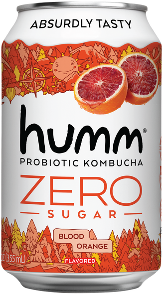 humm Zero 12 fl. oz. Zero Sugar Blood Orange Probiotics Kombucha