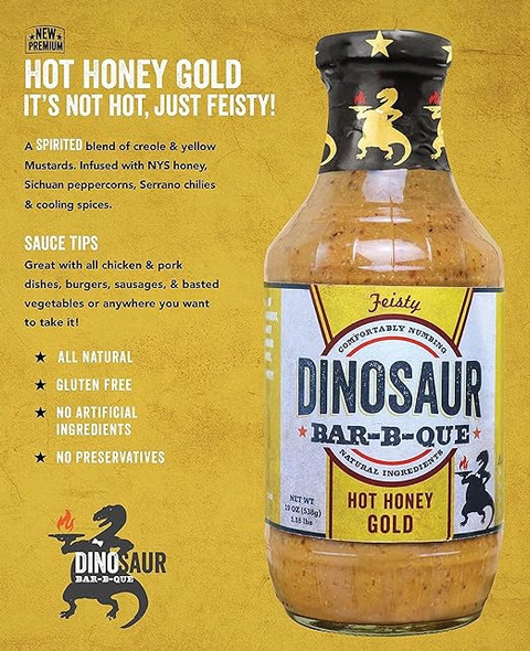 Dinosaur Bar-B-Que 19 oz. Hot Honey Gold Sauce