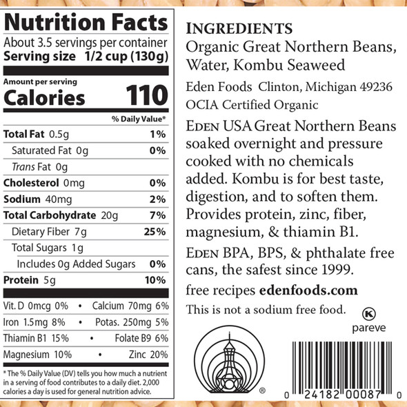 Eden Foods 15 oz. Organic Great Northern Beans