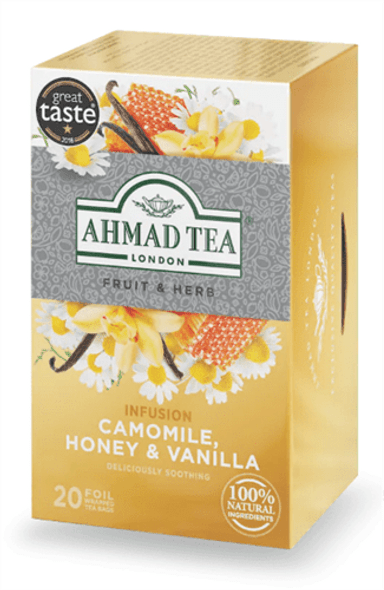 Ahmad Camomile, Honey & Vanilla Herbal Tea (20 Tea Bags)