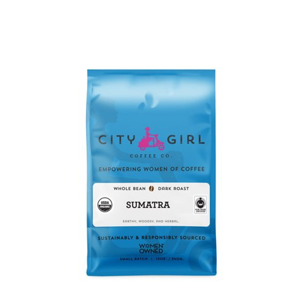 City Girl 12 oz. Dark Roast Organic Sumatra Whole Bean Coffee