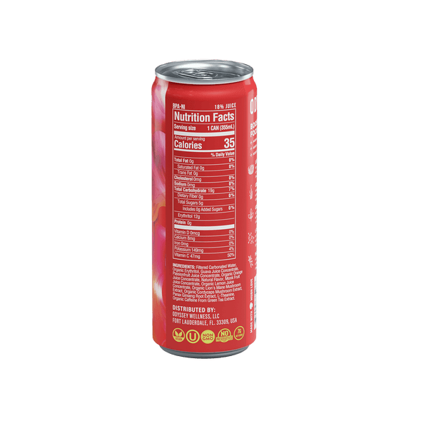 Odyssey Elixir 12 fl. oz. Passion Fruit Orange Guava Sparkling Mushroom Energy Drink
