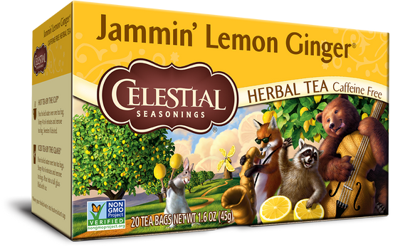 Celestial Jammin' Lemon Ginger Herbal Tea (20 Tea Bags)