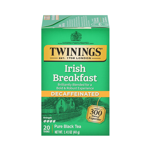 Twining Decaf Irish Breakfast Pure Black Tea (20 Tea Bags)