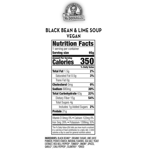 Dr. McDougall's 3.4 oz. Vegan Black Bean & Lime Soup