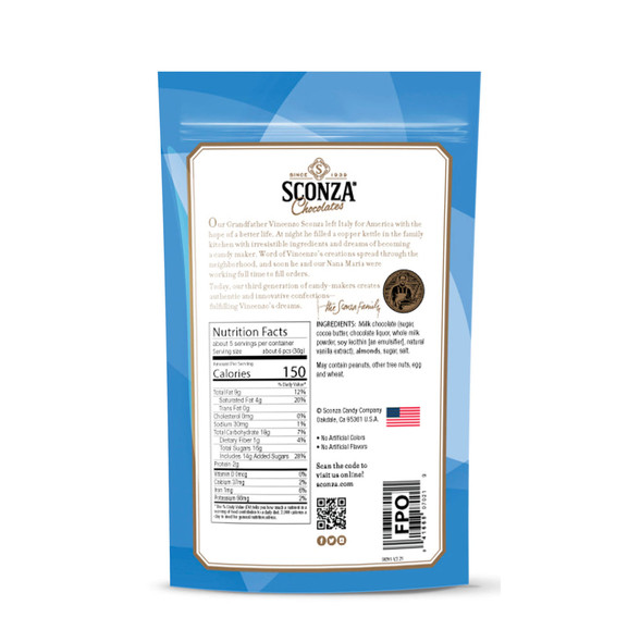 Sconza 5 oz. Chocolate Toffee Almonds