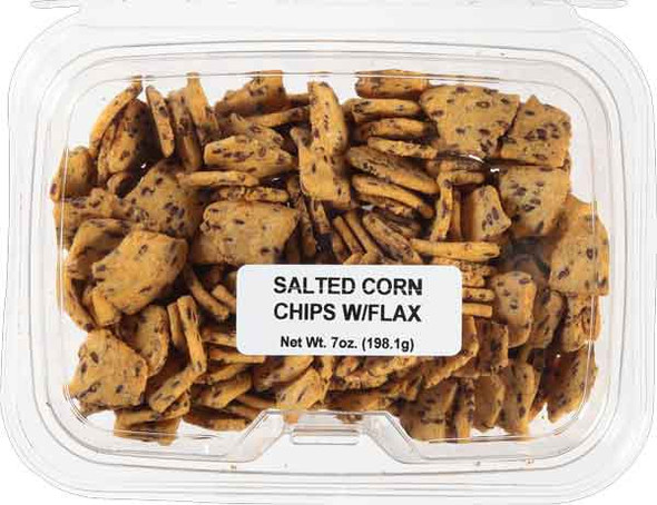 Kitch'n Snacks 7 oz. Salted Corn Chips With Flax Tub