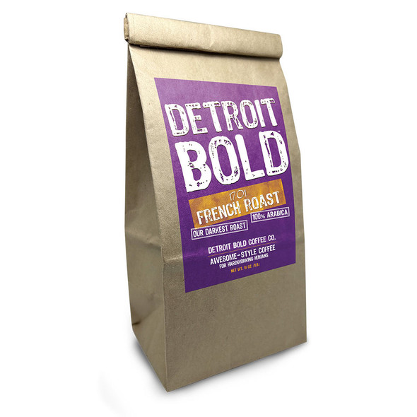 Detroit Bold 8 oz. 1701 French Gourmet Dark Roast Ground Coffee