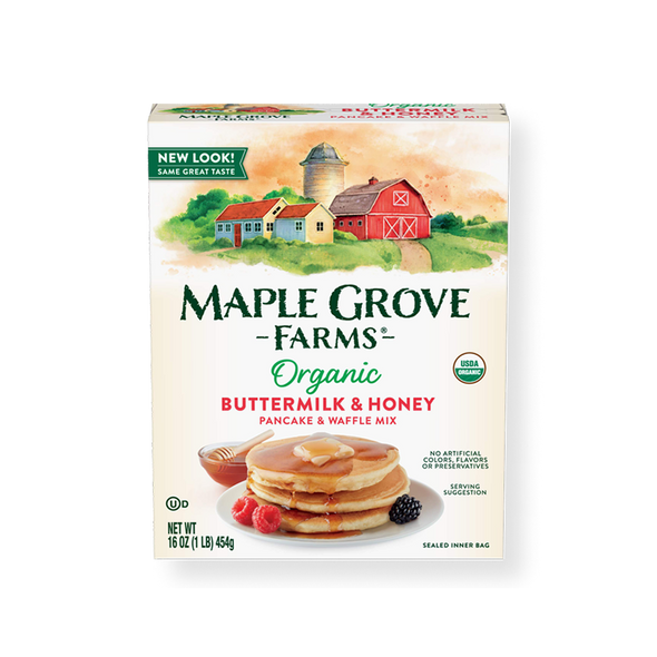 Maple Grove 24 oz. Organic Buttermilk & Honey Pancake & Waffle Mix