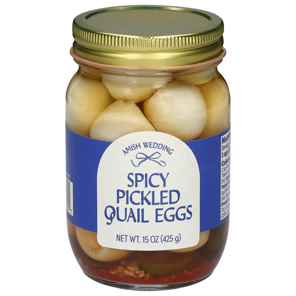 Amish Wedding® 15 oz. Spicy Pickled Quail Eggs