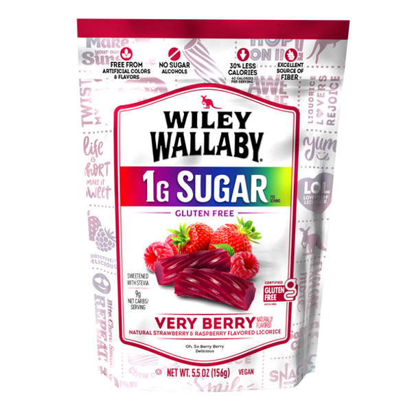Wiley Wallaby 5.5 oz. 1G Sugar Very Berry Licorice