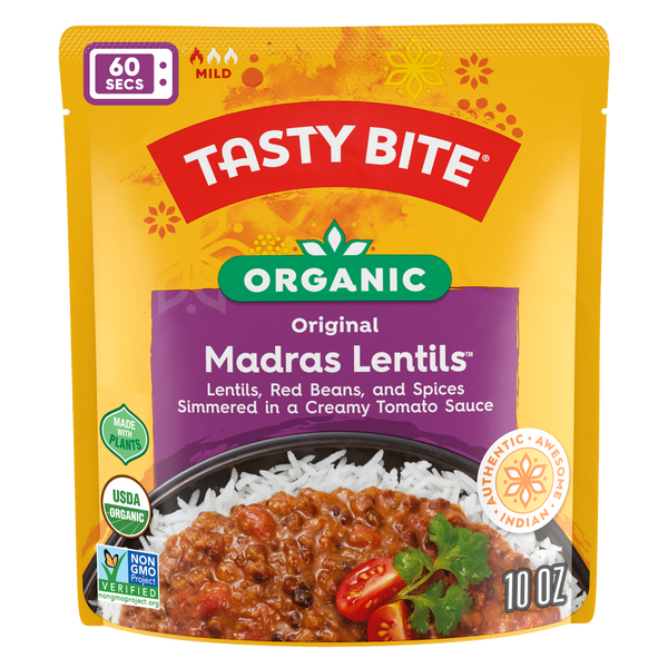 Tasty Bite 10 oz. Organic Original Madras Lentils Ready To Eat Microwavable Pouch